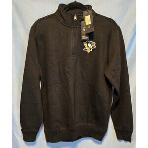 Antigua Black Pittsburgh Penguins Victory Quarter-Zip Pullover Top